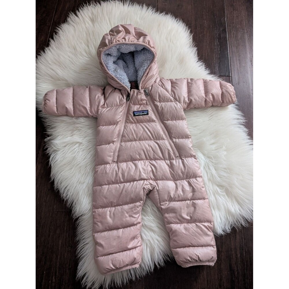 Patagonia Infant Hi-Loft Down Sweater Bunting Baby Pink Size NB Newborn 7 lbs